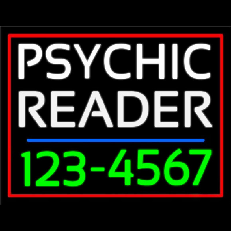 Green Psychic Reader With Phone Number Neontábla