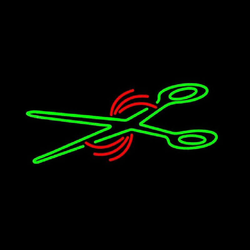 Green Scissor Logo Neontábla