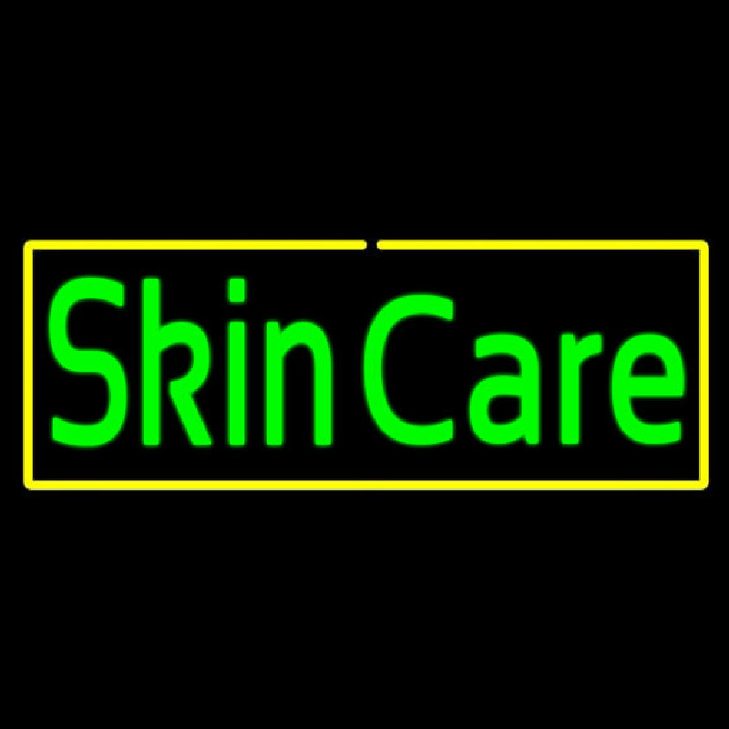 Green Skin Care Yellow Border Neontábla