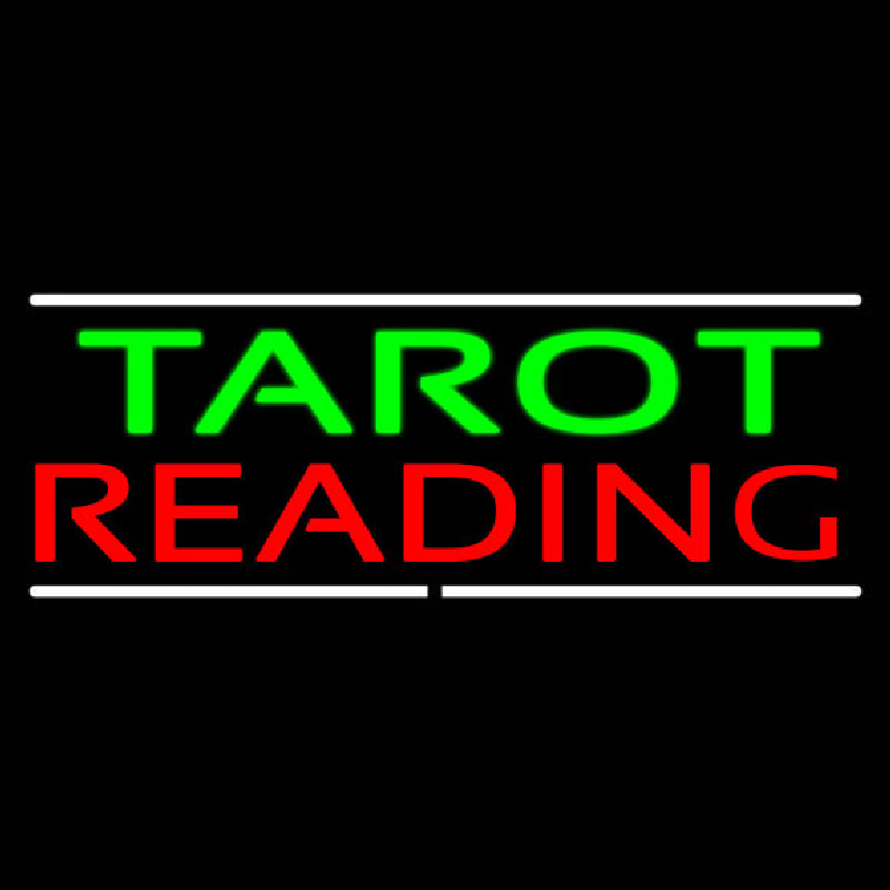 Green Tarot Red Reading And White Line Neontábla