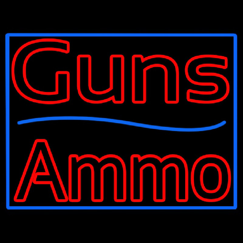 Guns Blue Line Ammo Neontábla