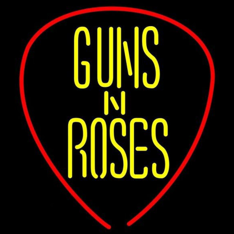 Guns N Roses Guitar Pick Rock Band Neontábla