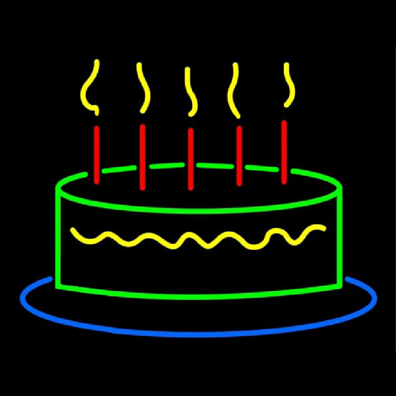 Happy Birthday Cake Neontábla