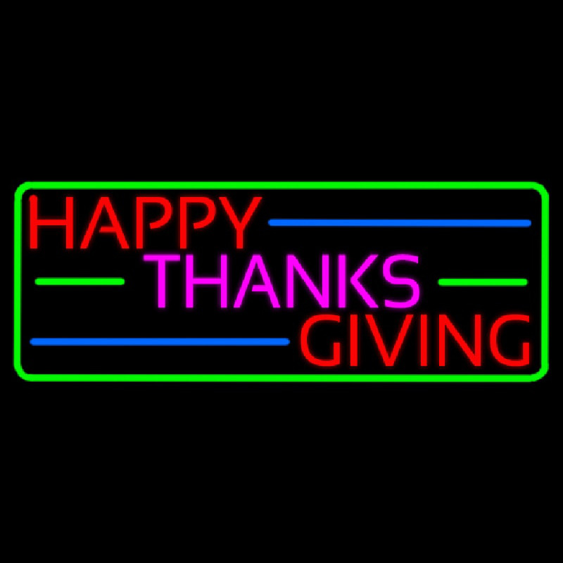 Happy Thanksgiving Block 2 Neontábla