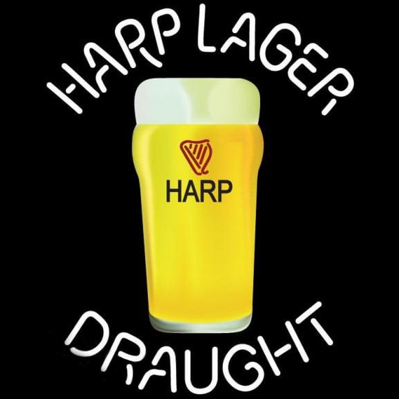 Harp Lager Draught Glass Beer Sign Neontábla