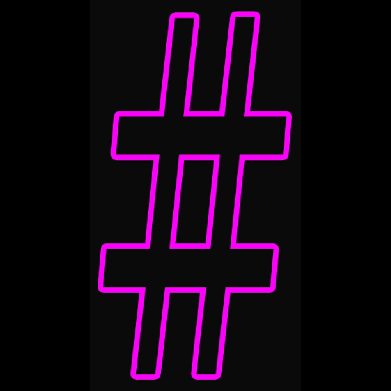 Hash Tag Neontábla