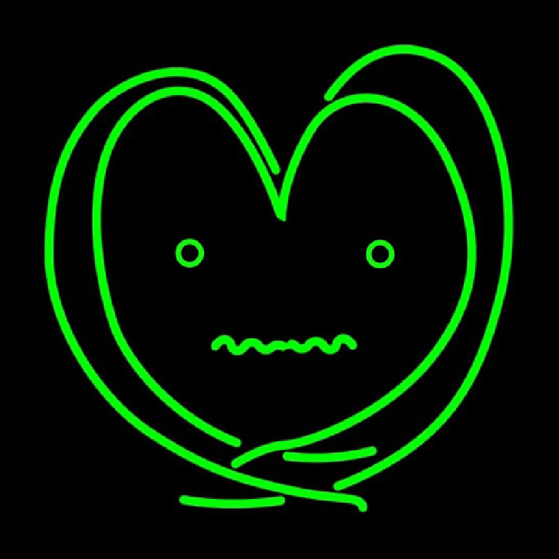 Heart Patient Generated Beam Green Neontábla