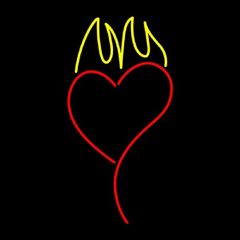 Heart With Flame Neontábla