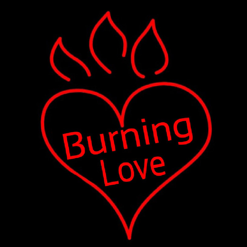 Hot Burning Heart Fire Neontábla