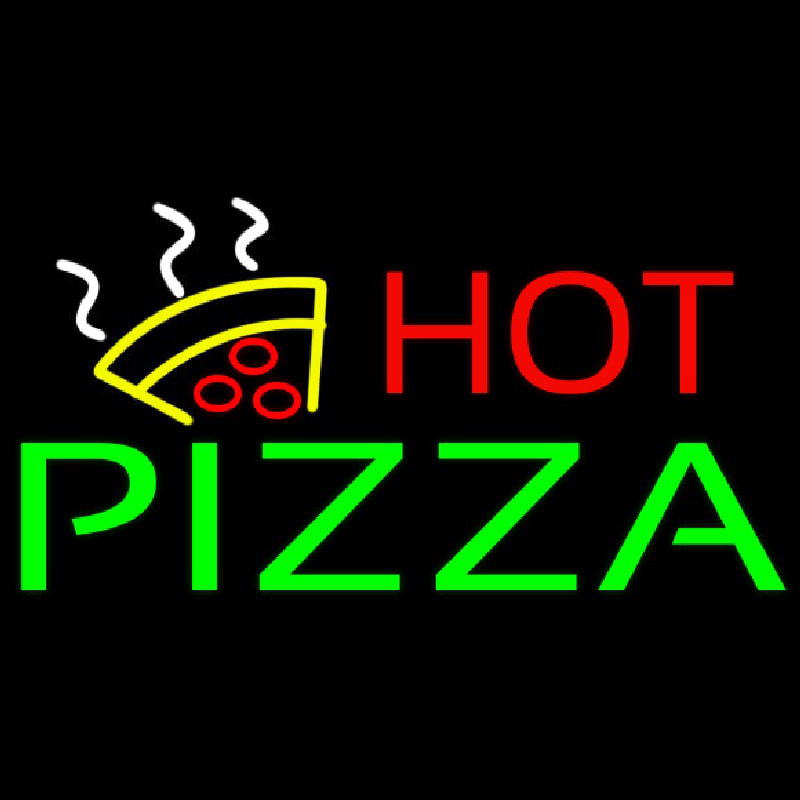 Hot Pizza With Logo Neontábla