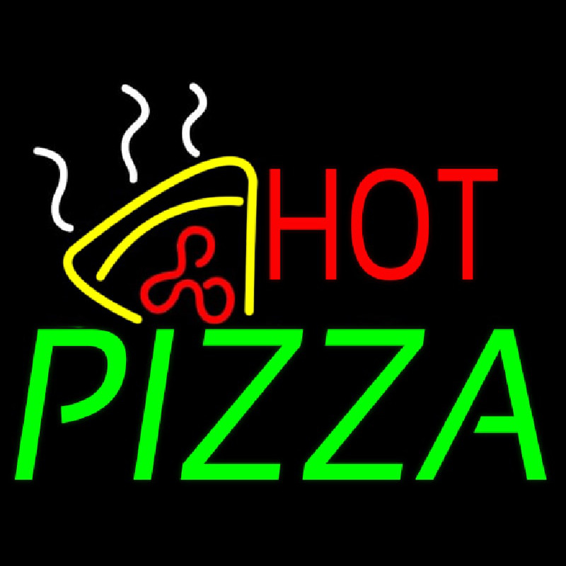 Hot Pizza With Pizza Neontábla