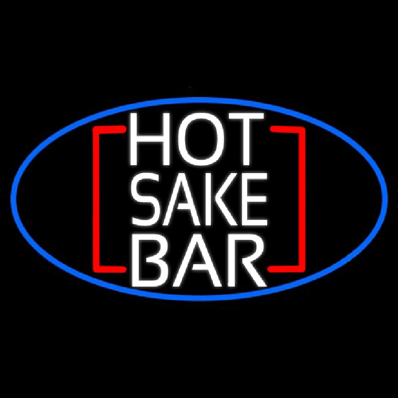 Hot Sake Bar Oval With Blue Border Neontábla