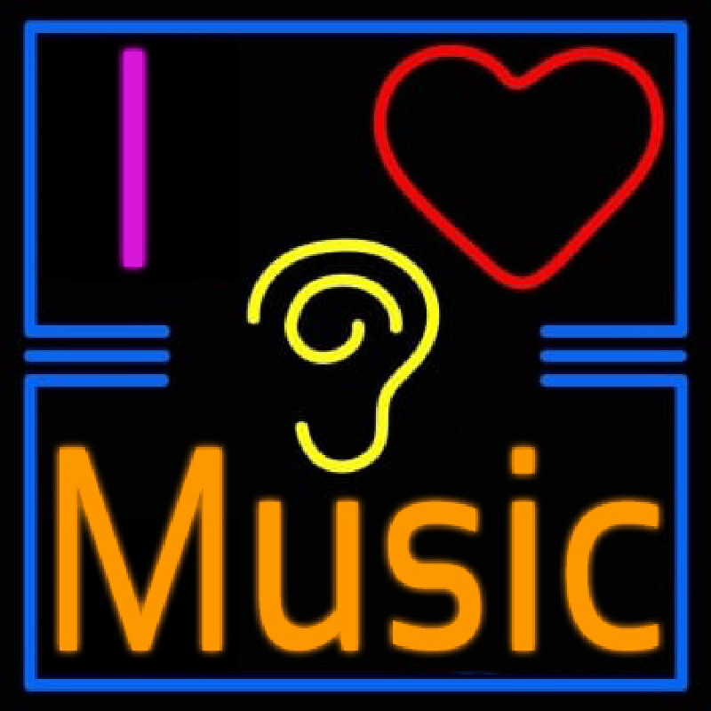 I Love Hearing Music Neontábla