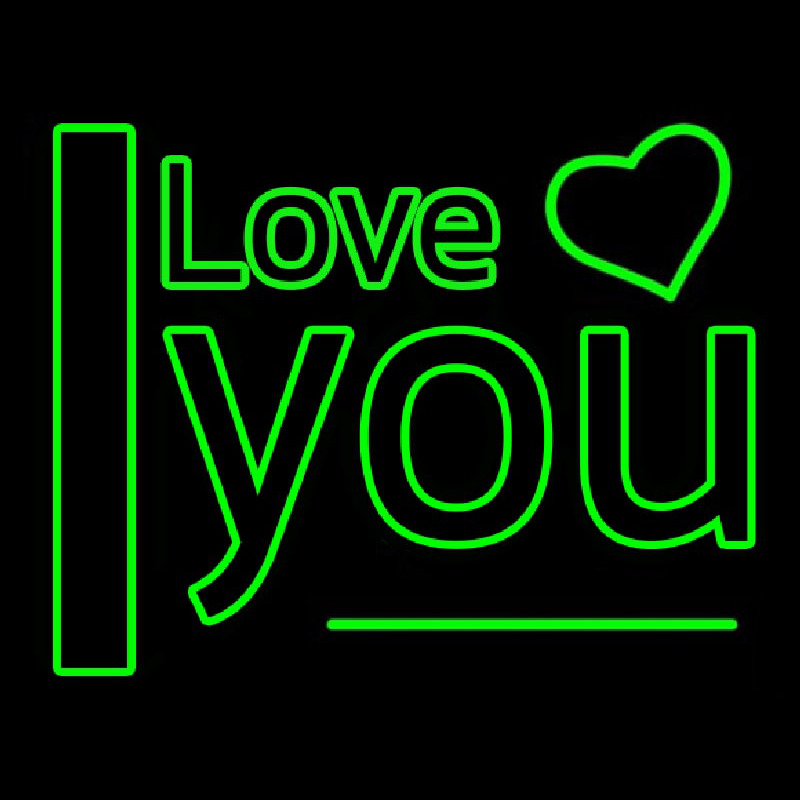 I Love You Green Neontábla