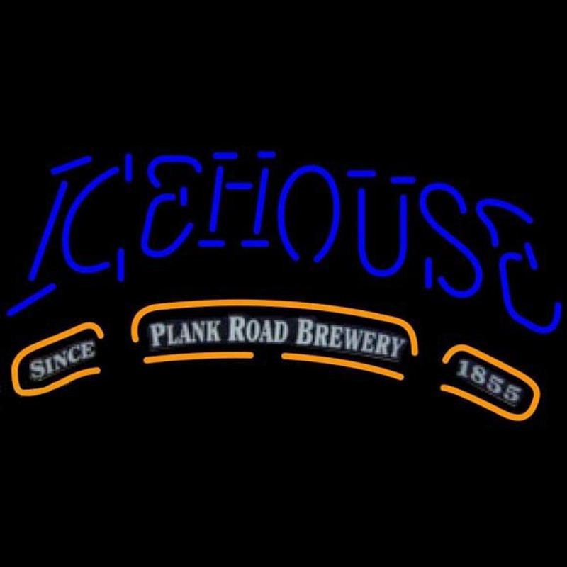 Icehouse Plank Road Brewery Blue Beer Sign Neontábla