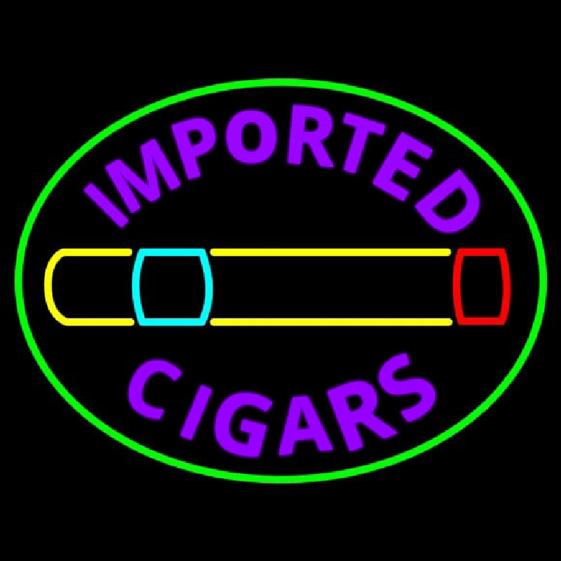 Imported Cigars With Graphic Neontábla