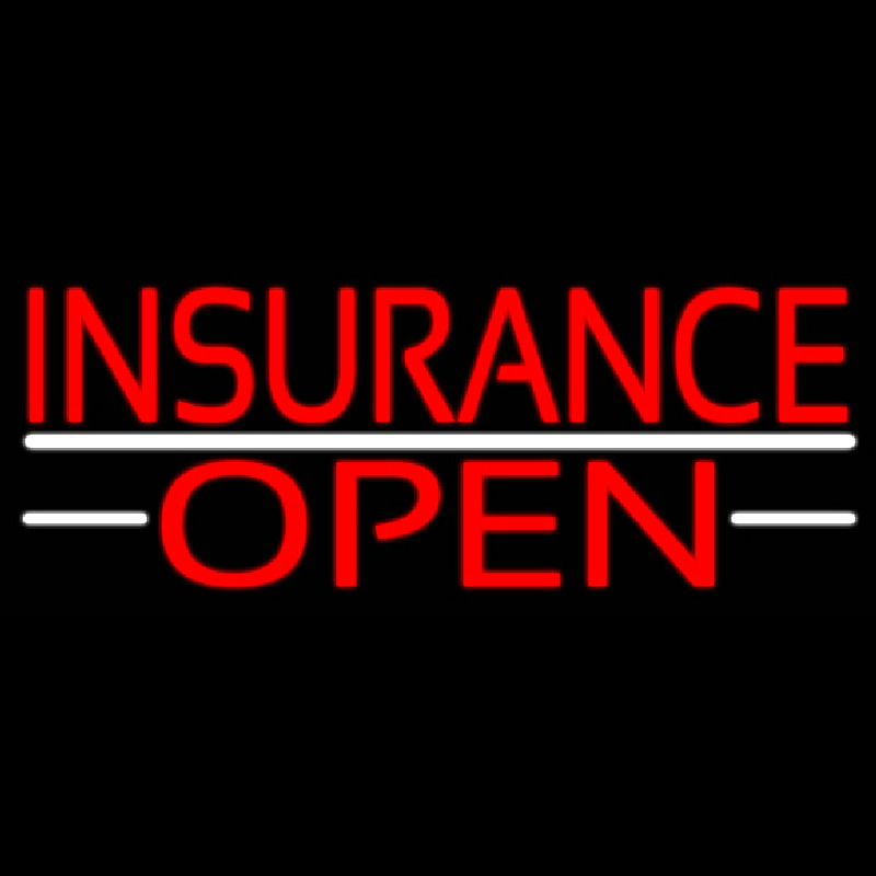 Insurance Open White Line Neontábla