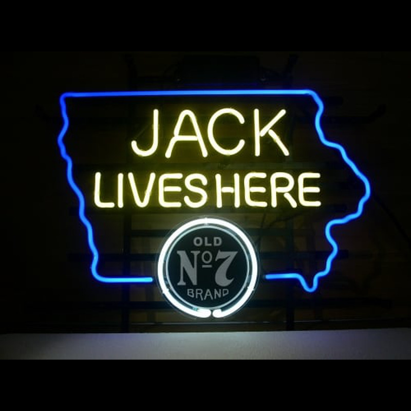 Jack Daniels Jack Lives Here IOWA Whiskey Neontábla