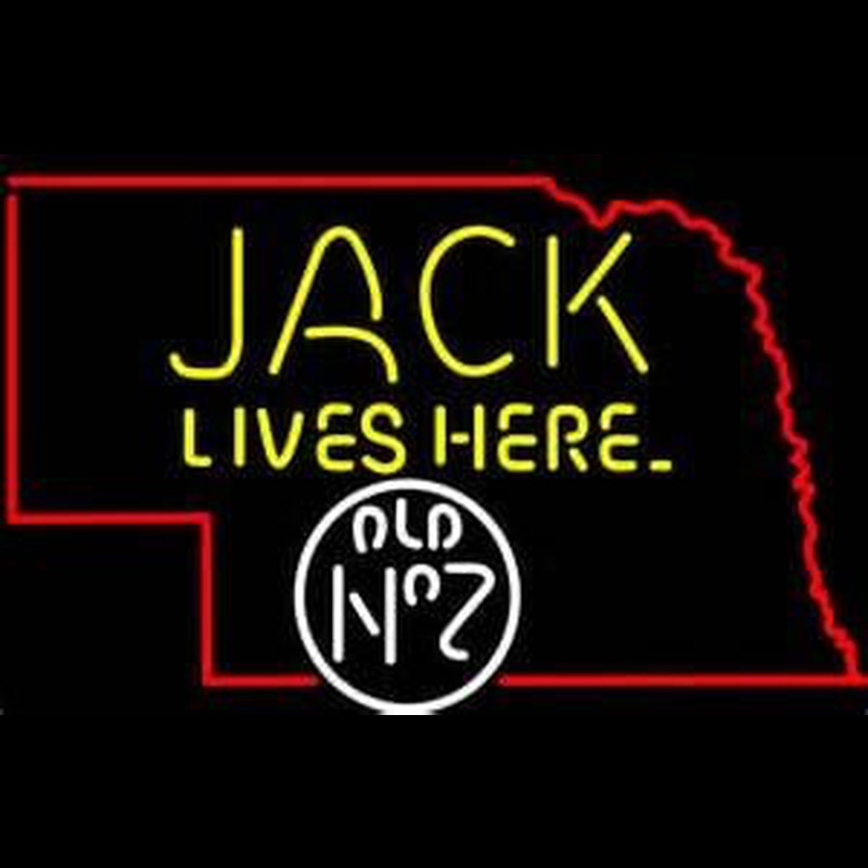 Jack Daniels Jack Lives Here Nebraska Whiskey Neontábla