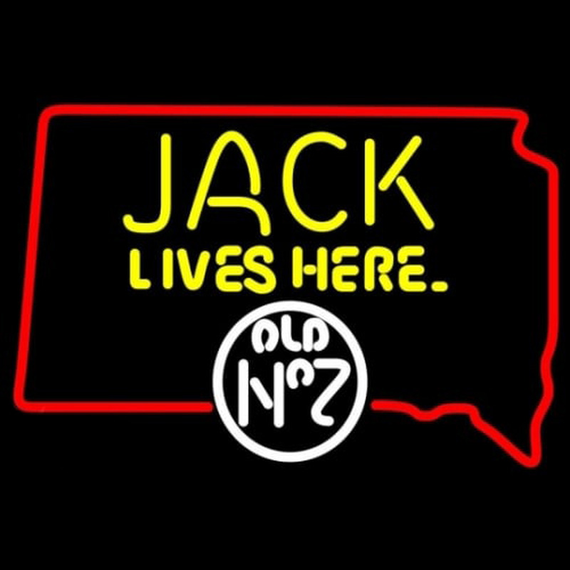 Jack Daniels Jack Lives Here South Dakota Whiskey Neontábla