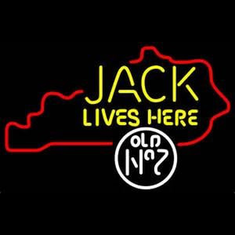 Jack Daniels Jack Lives here Kentucky Whiskey Neontábla
