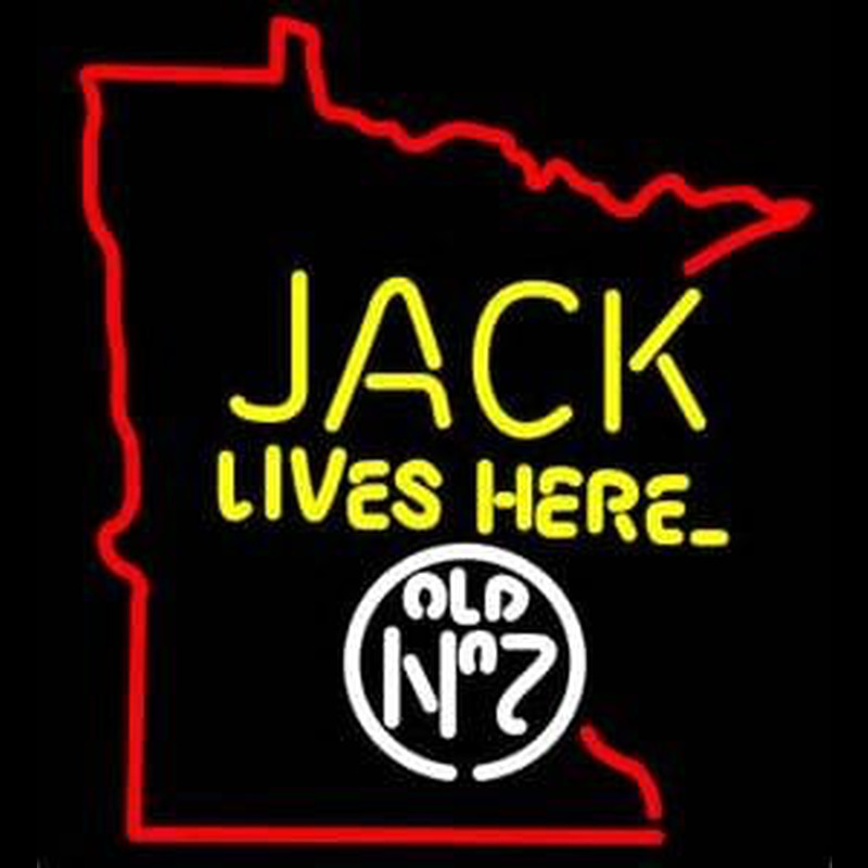 Jack Daniels Jack Lives here Minnesota Whiskey Neontábla