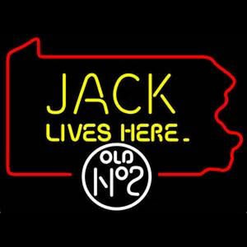Jack Daniels Jack Lives here Pennsylvania Whiskey Neontábla