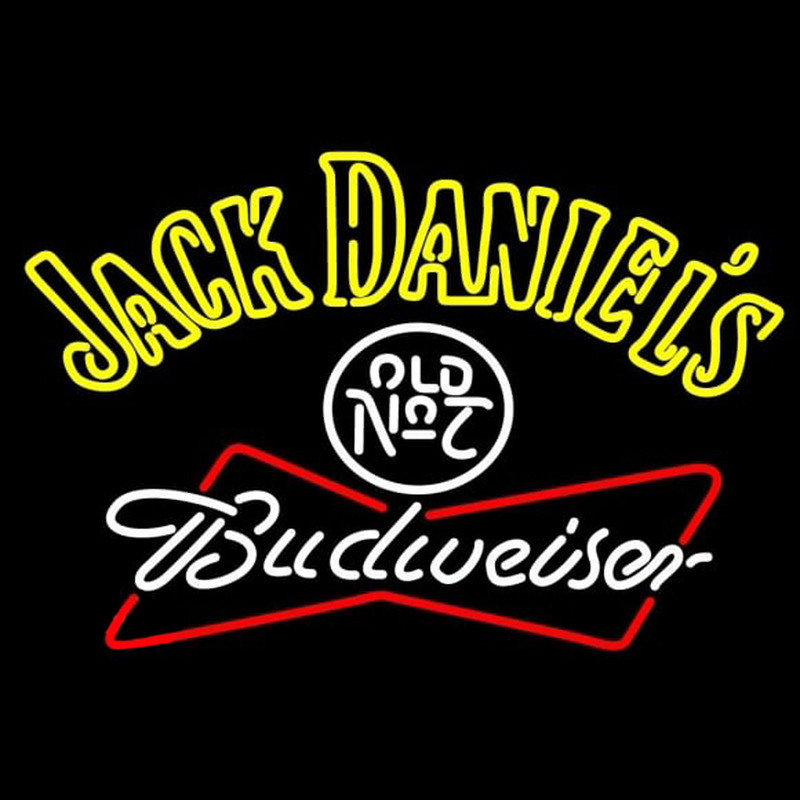 Jack Daniels with Budweiser Logo Neontábla