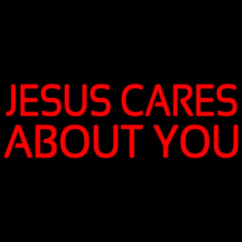 Jesus Cares About You Neontábla