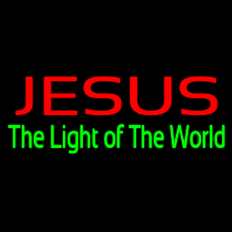 Jesus The Light Of World Neontábla