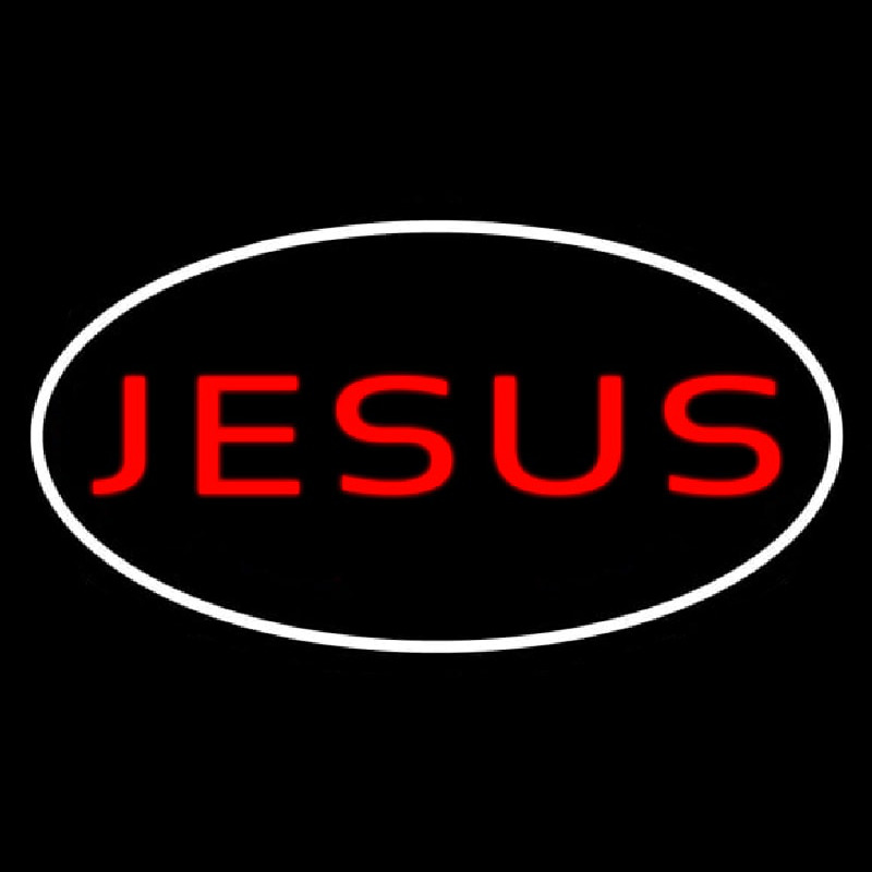 Jesus White Border Neontábla