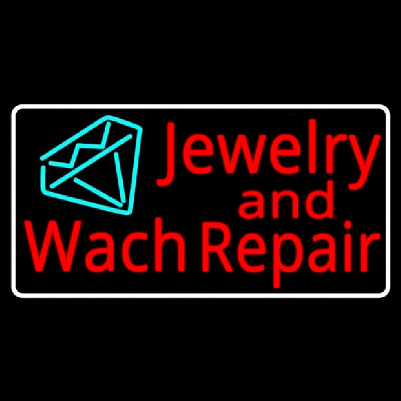 Jewelry And Watch Repair Turquoise Diamond Logo Neontábla