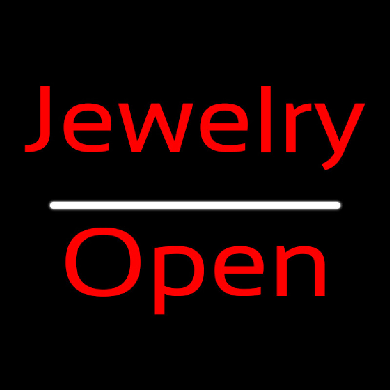 Jewelry Cursive Open White Line Neontábla
