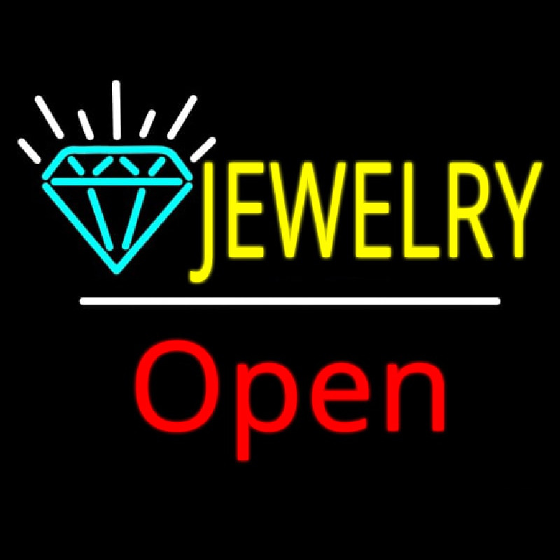 Jewelry Logo Open Neontábla