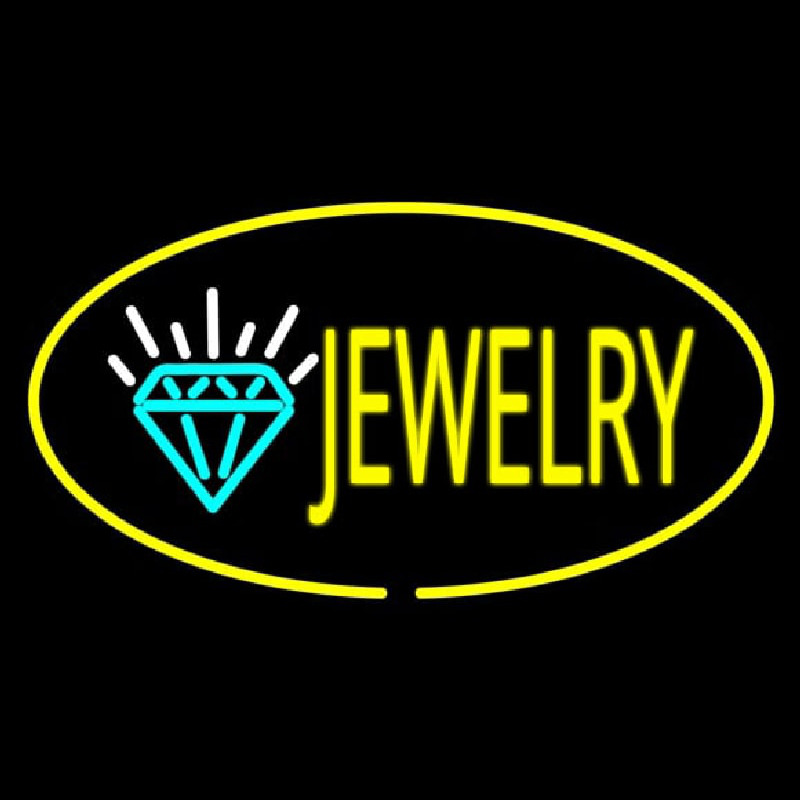 Jewelry Oval Yellow Neontábla