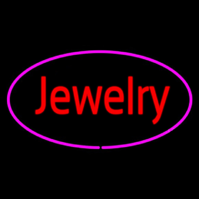 Jewelry Purple Oval Neontábla