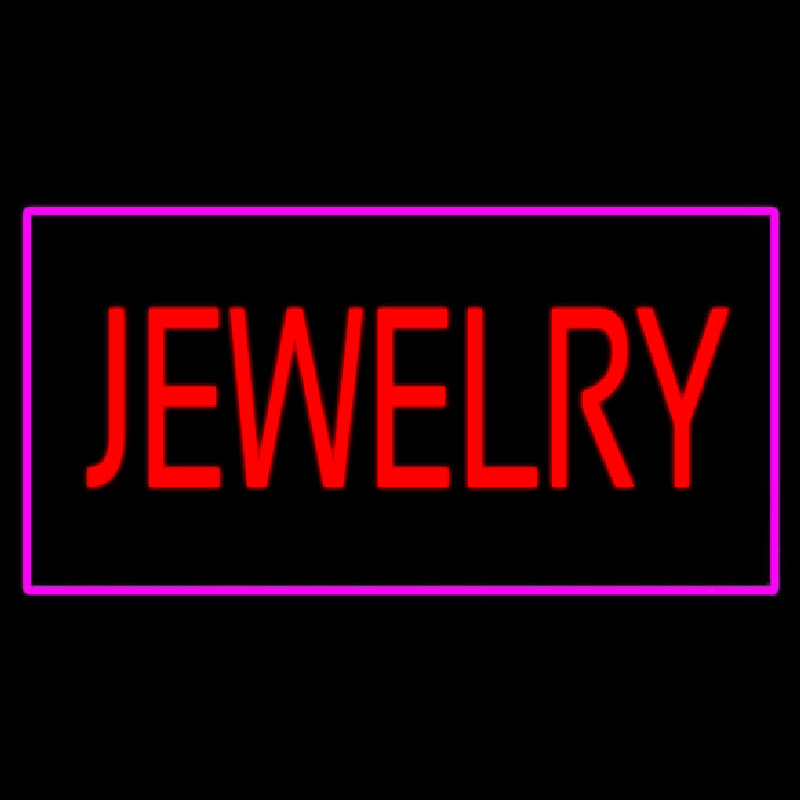Jewelry Rectangle Purple Neontábla