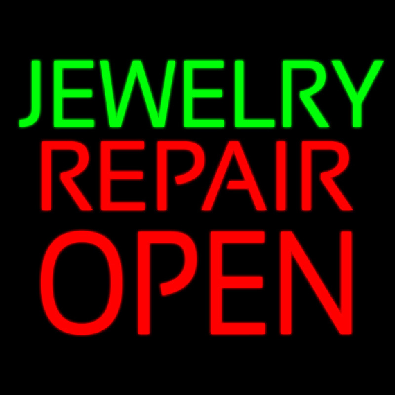 Jewelry Repair Block Open Neontábla