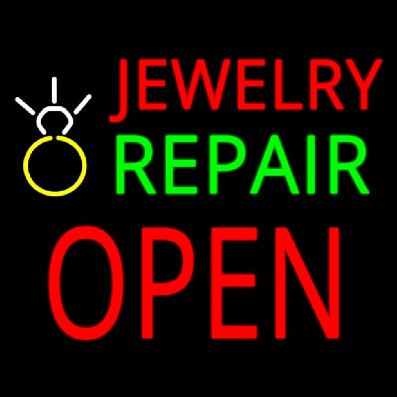 Jewelry Repair Open Logo Neontábla