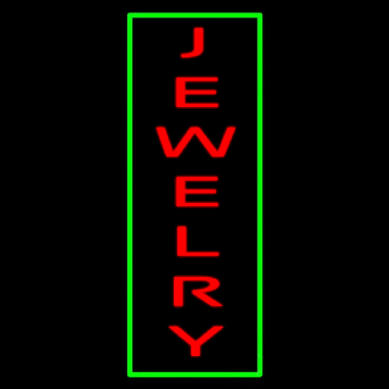 Jewelry Vertical Green Border Neontábla