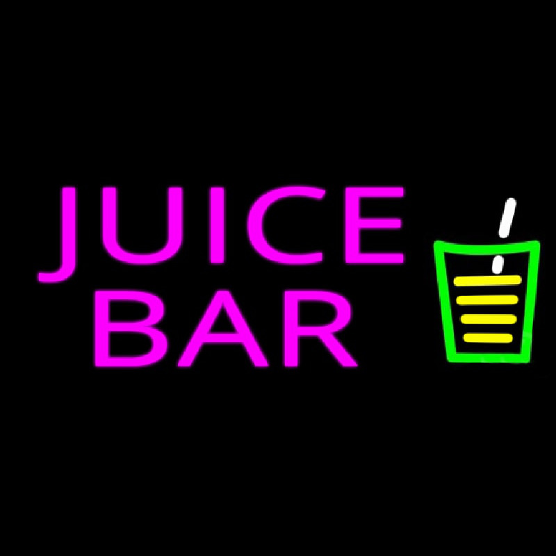 Juice Bar Pink Te t Glass Logo Neontábla