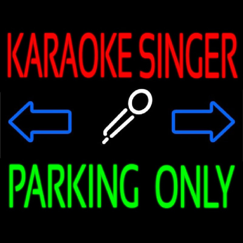 Karaoke Singer Parking Only Neontábla