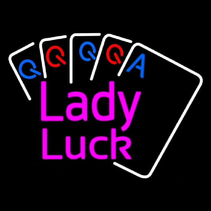 Lady Luck Cards Neontábla