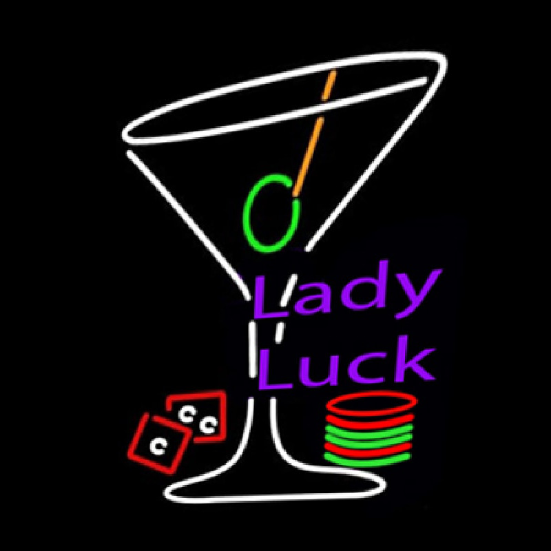 Lady Luck Martini Neontábla