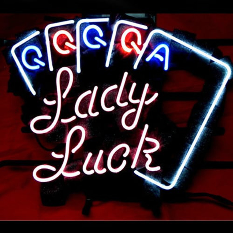 Lady Luck Poker Sör Kocsma Neontábla