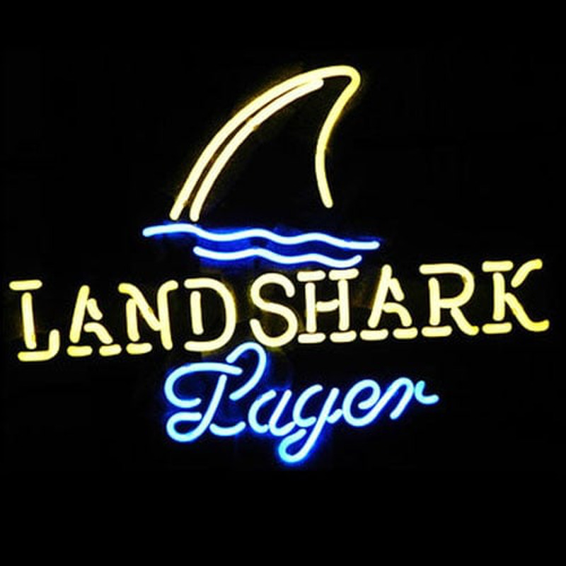 Landshark Lager Sör Kocsma Nyitva Neontábla