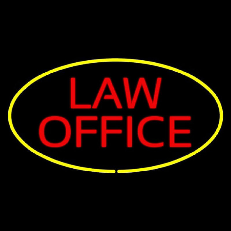Law Office Oval Yellow Neontábla
