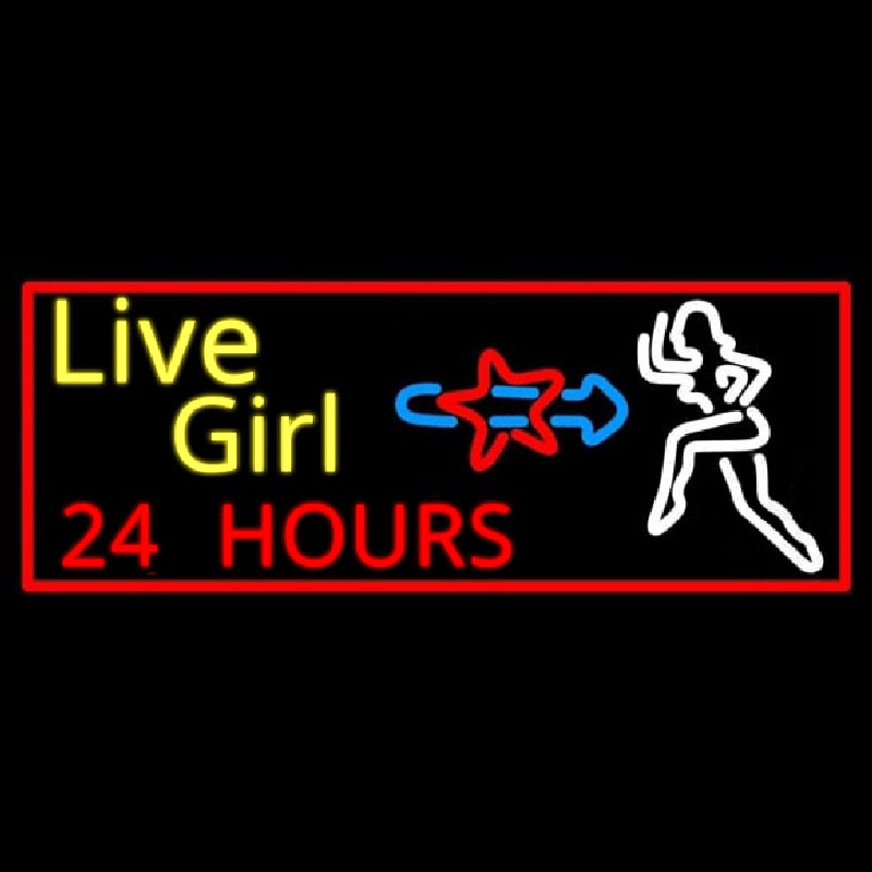 Live Girls 24 Hrs Neontábla
