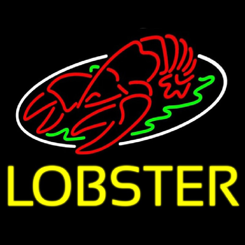 Lobster Block With Logo Neontábla