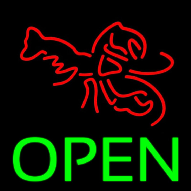 Lobster Open 1 Neontábla